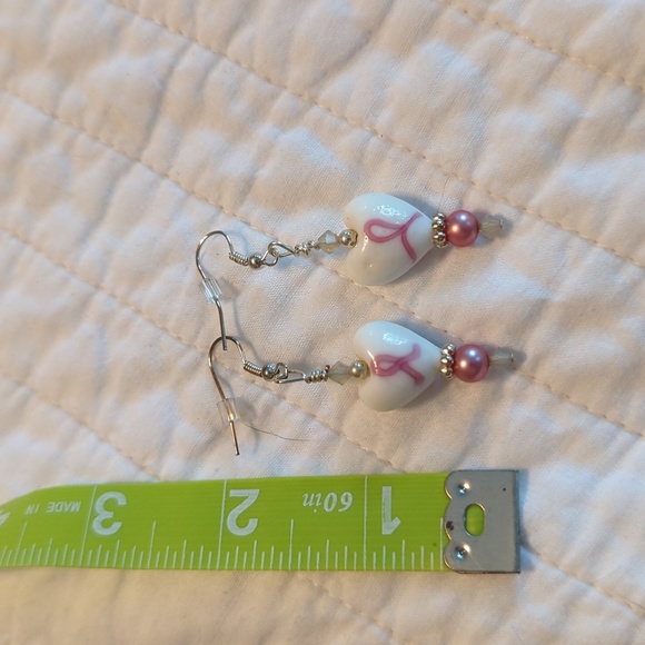 New, Breast Cancer Awareness earrings - Picture 2 of 2